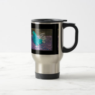 Quirky Bird Art Rooster Chicken Travel Mug