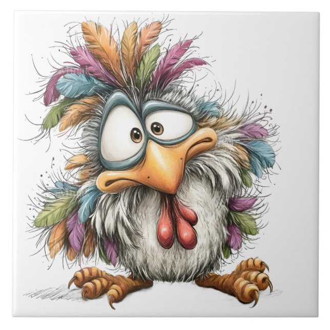 Quirky Bird Ceramic Tile (Front)