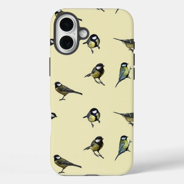 Quirky Bird Pattern Beige Case-Mate iPhone Case (Back)