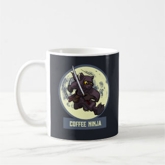 Quirky Black Cat Ninja Alternative Animal Artwork Coffee Mug