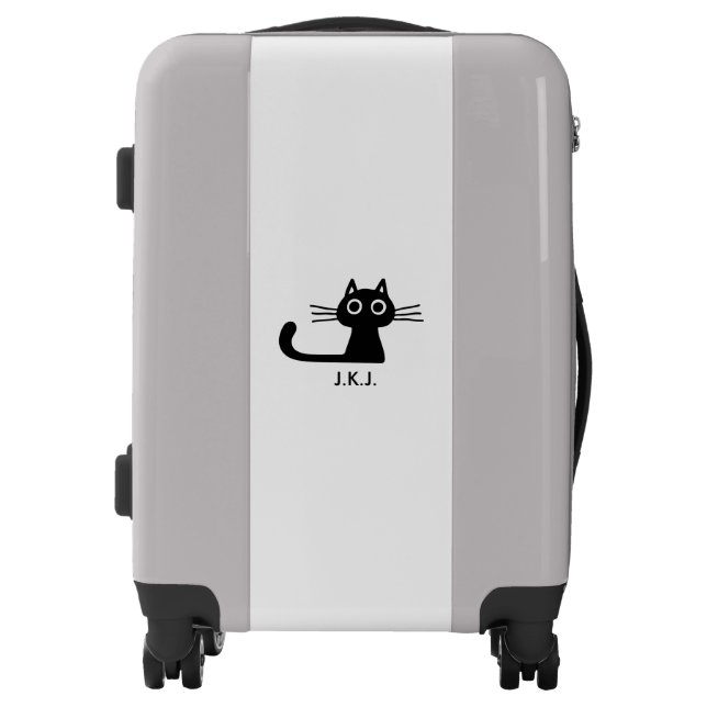 Quirky Black Kitty Cat | Fun Animal Art Custom Luggage (Front)