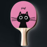 Quirky Black Kitty Cat | Funny Feline Ping Pong Paddle<br><div class="desc">The purr-fect ping pong paddle for black cat lovers! A cute wide eyed black kitty cat. Visit Jenn’s Doodle World for even more funny feline gifts and designs for pet lovers.</div>