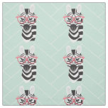 Quirky Black White Zebra Pink Flamingo Sunglasses Fabric