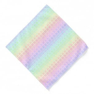 Quirky Boho Kawaii Cute Funky Pastel Rainbow Plaid Bandana