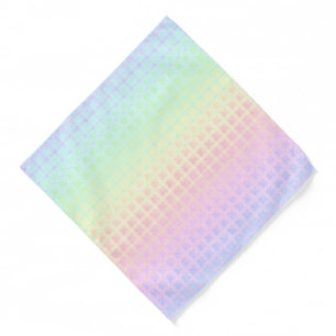 Quirky Boho Kawaii Cute Funky Pastel Rainbow Plaid Bandana