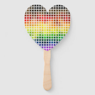 Quirky Boho Plaid Colorful Gay Rainbow Pride Flag Hand Fan