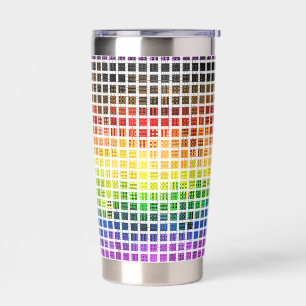 Quirky Boho Plaid Colorful Gay Rainbow Pride Flag Insulated Tumbler