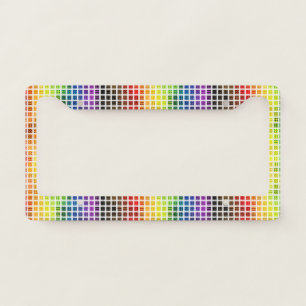 Quirky Boho Plaid Colorful Gay Rainbow Pride Flag License Plate Frame