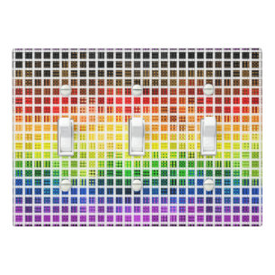 Quirky Boho Plaid Colorful Gay Rainbow Pride Flag Light Switch Cover