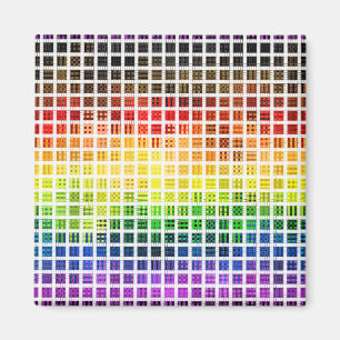Quirky Boho Plaid Colorful Gay Rainbow Pride Flag Magnet