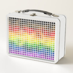Quirky Boho Plaid Colorful Gay Rainbow Pride Flag Metal Lunch Box