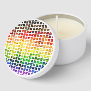 Quirky Boho Plaid Colorful Gay Rainbow Pride Flag Mini Candle Favors