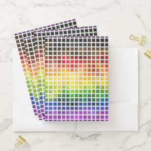Quirky Boho Plaid Colorful Gay Rainbow Pride Flag Pocket Folder