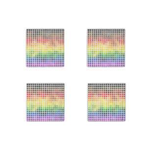 Quirky Boho Plaid Colorful Gay Rainbow Pride Flag Stone Magnet