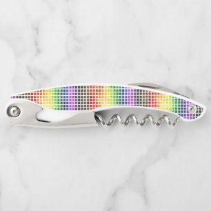 Quirky Boho Plaid Colorful Gay Rainbow Pride Flag Waiter's Corkscrew