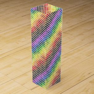 Quirky Boho Plaid Colorful Gay Rainbow Pride Flag Wine Box