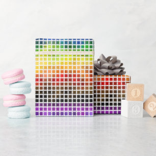 Quirky Boho Plaid Colorful Gay Rainbow Pride Flag Wrapping Paper