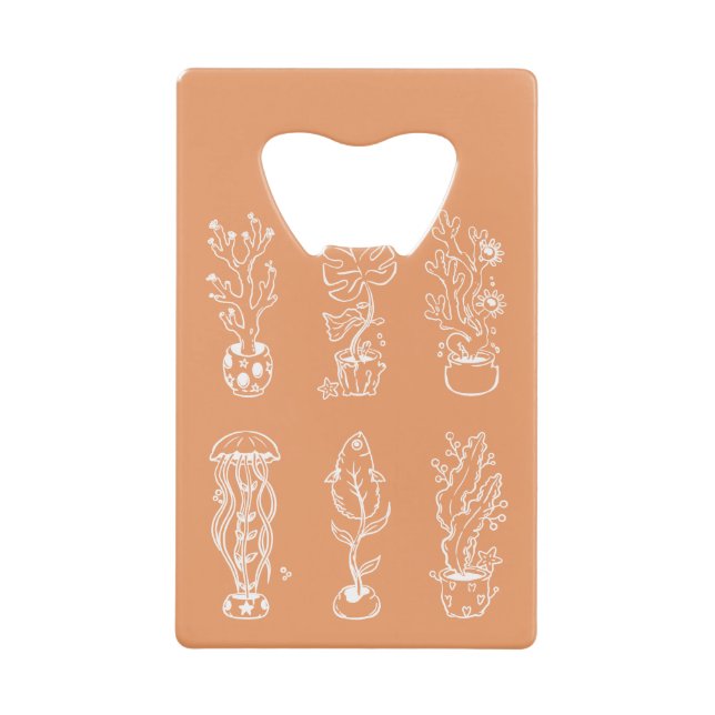 Quirky botanical credit card bottle opener (Front)