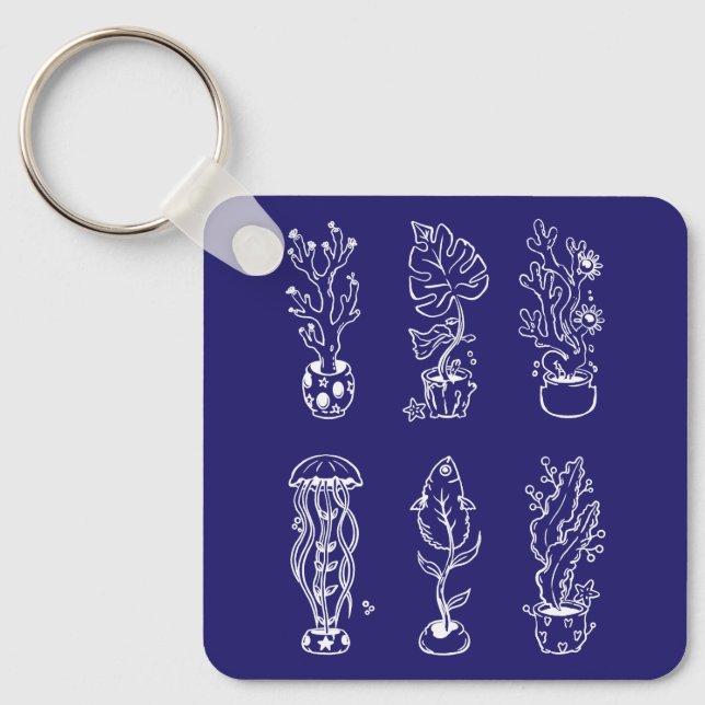 Quirky botanical keychain (Front)