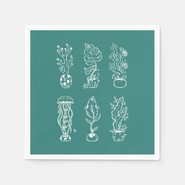 Quirky botanical napkins (Front)