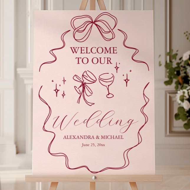 Quirky Bow Handwritten Wedding Foam Board (Creator Uploaded)
