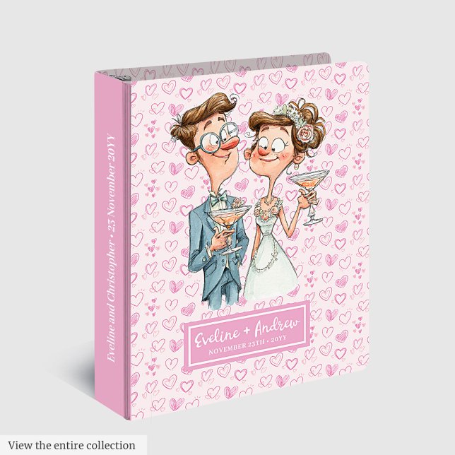 Quirky Bride Groom Ring Binder Personalized Weddin (Quirky Bride Groom Ring Binder Personalized Wedding Gift)