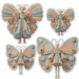 Quirky Butterfly Girls Vinyl Stickers