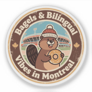 Quirky Canadian Montreal Vibes Sticker