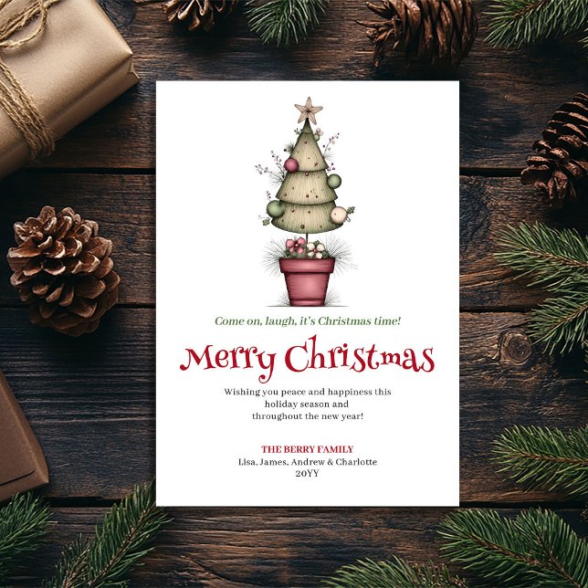 Quirky cartoon Christmas tree greeting card (Quirky cartoon Christmas tree greeting card

)