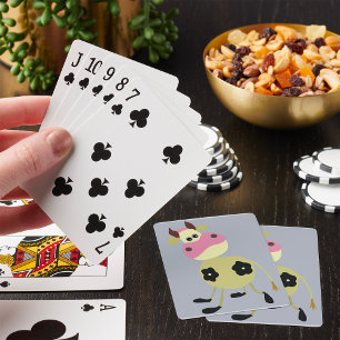 Quirky Cartoon Cow Fun Farm Animal Poker Cards