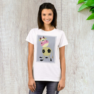 Quirky Cartoon Cow Fun Farm Animal T-Shirt