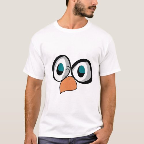 Quirky Cartoon Duck Face T_Shirt
