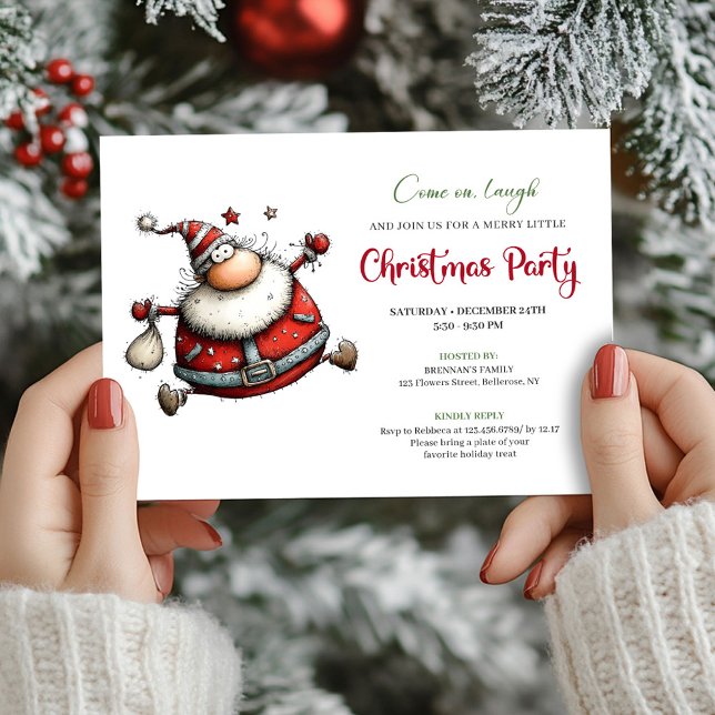Quirky cartoon Santa Christmas party invitation (Quirky cartoon Santa Christmas party invitation

)