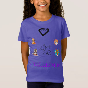 Quirky Cat Collage Purple Kids T-Shirt