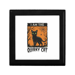 Quirky Cat Halloween Vintage Engraving T-Shirt Des Gift Box