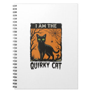 Quirky Cat Halloween Vintage Engraving T-Shirt Des Notebook