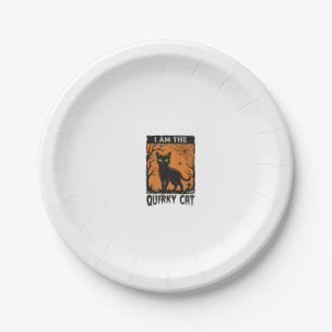Quirky Cat Halloween Vintage Engraving T-Shirt Des Paper Plates