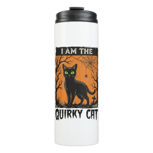 Quirky Cat Halloween Vintage Engraving T-Shirt Des Thermal Tumbler