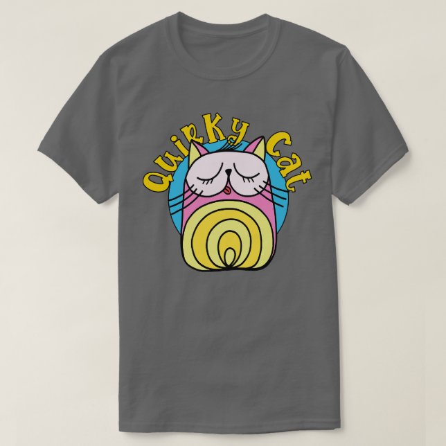 Quirky Cat Pink Cat T-Shirt (Design Front)