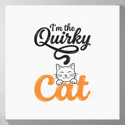 Quirky Cat Vintage Engraving Cat Lover Design_1 Canvas Photo Tile