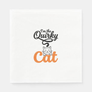 Quirky Cat Vintage Engraving Cat Lover Design_1 Napkins