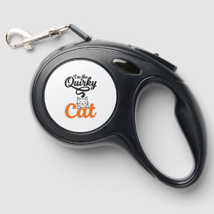 Quirky Cat Vintage Engraving Cat Lover Design_1 Retractable Pet Leash
