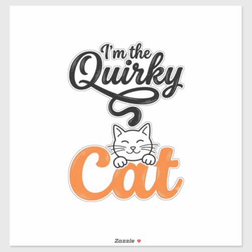Quirky Cat Vintage Engraving Cat Lover Design_1 Sticker