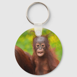 Quirky Charm of an Orangutan Baby Keychain