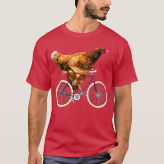 Quirky Chicken Riding Bicycle T-Shirt