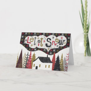 Quirky Christmas Cabin Holiday Card
