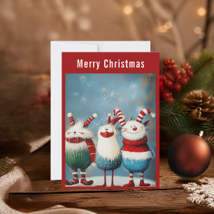 Quirky Christmas Creatures Holiday Card