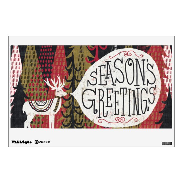 Quirky Christmas Deer Wall Sticker (Front)