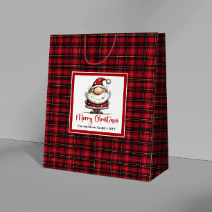 Quirky Christmas Funny Santa Cartoon Gift Bag Art