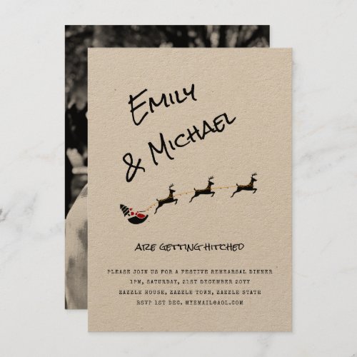 Quirky Christmas WeddingDinnerEngagement PHOTO Invitation